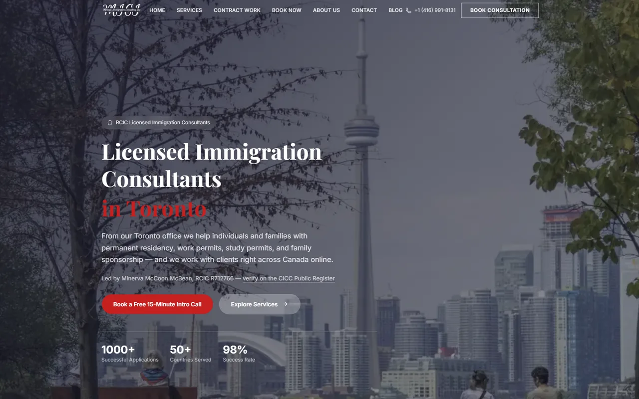 McBean Immigration Consulting home page